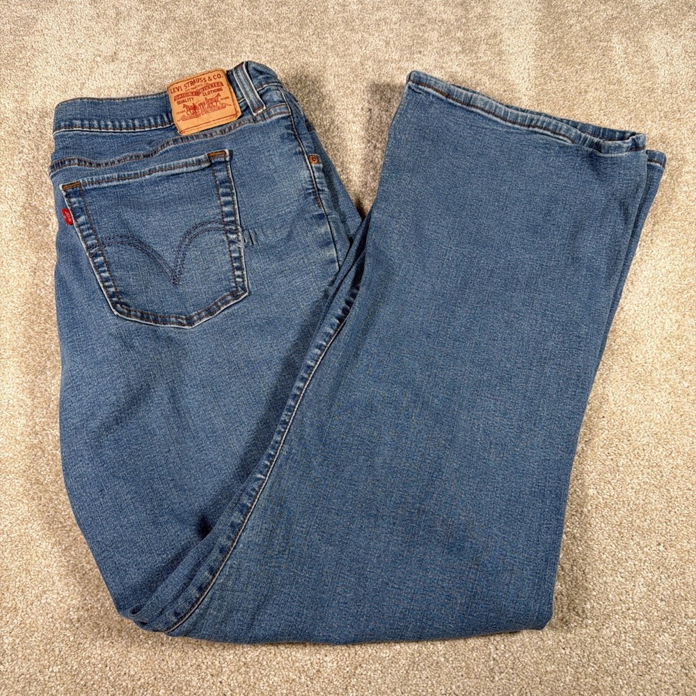Levis 512 Perfectly Slimming Bootcut Blue Jeans Womens 24M (FITS 39 X 31) READ